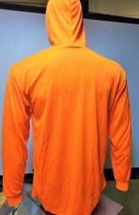 Hi Vis Orange Long Sleeve Safety Hoodie Shirt , Quick Dry Polyester Birdeye mesh