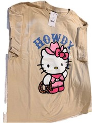 Hello Kitty Sandstone “Howdy” T-shirt adult size Large