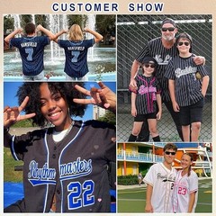 Custom Baseball Jersey Personalized Team Name Number Black Red White Pinstripe