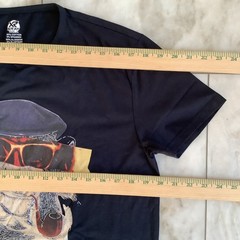 Men’s XRAY Graphic T-Shirt Sz L Monkey Sunglasses Pipe Hat Navy Cotton Slim Fit