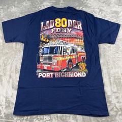 Collectible FDNY Port Richmond Cougar Country Navy Blue Graphic T-Shirt Mens L