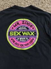 MR. ZOGS SEX WAX SURFER SURFBOARD SHIRT BLACK NEON DOUBLE SIDED Mullet Medium