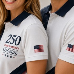 USA 250 Years of America Golf Polo Mens Eagle 1776-2026 American Flag (S-5XL)
