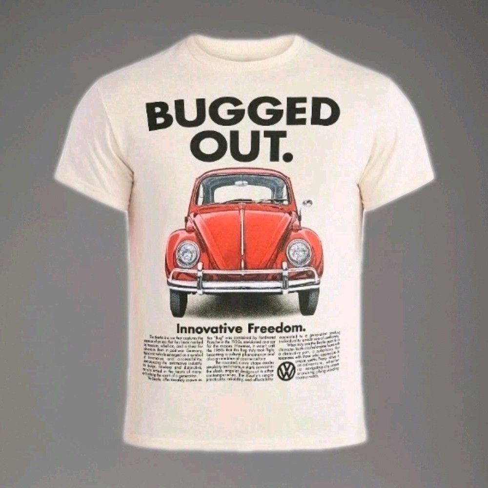 NEW! BUGGED OUT VOLKSWAGEN Size XL Officially Licensed Graphic T-Shirt