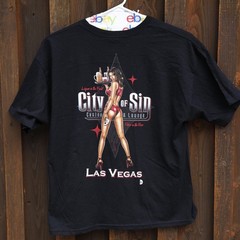 ODM AUTHENTICS CITY OF SIN CASINO & LOUNGE LAS VEGAS T SHIRT NWT 2XL RARE NEW
