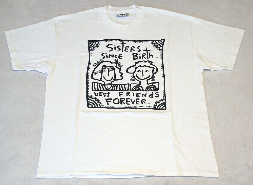 Vintage Nancy Drew T Shirt XL 1991 Lee Sisters Best Friend Forever Unisex Great