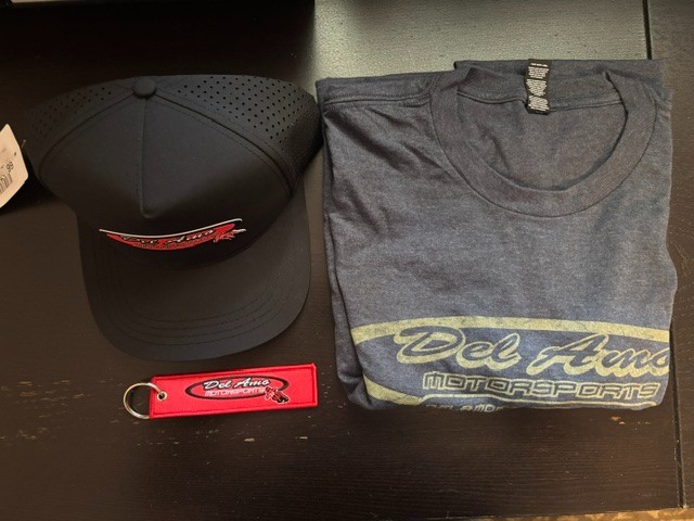 Del Amo Motorsports Men’s XLARGE Shirt HAT KEYCHAIN 3PCS