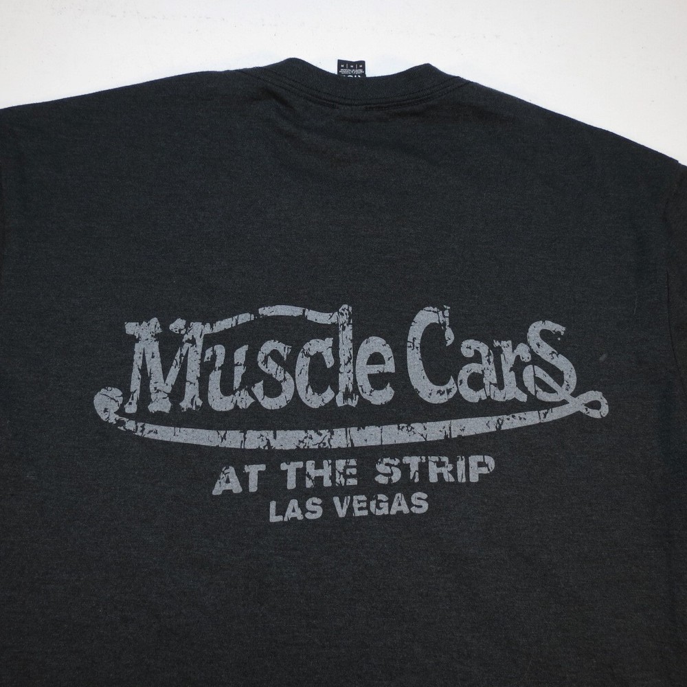 New MUSCLE CARS at the Strip LAS VEGAS Hot Rod Car T SHIRT Sz M Black Tri Blend