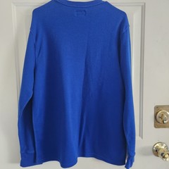 Polo Ralph Lauren Mens XL Blue Thermal Waffle Knit Long Sleeve Poly/Cotton Blend