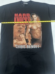 Vintage 2004 WWE Chris Benoit Hard Knocks Documentary Boot T-Shirt Wrestlemania
