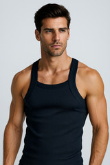 Men’s G-unit Ribbed Tank Top [JOHN SON] Wife Beater 100% Cotton Heavy Weight