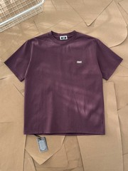 Kith Simple Flocked Small Box Logo Loose Neck Solid Color Short Sleeve Couple