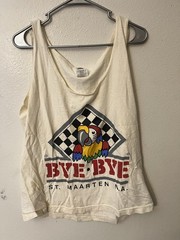 Vintage St. Maarten N.A Bye Bye Tank Top Parrot Graphic Men’s Large 80s 90s