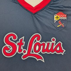 St. Louis Cardinals Shirt Mens XL Navy Blue Red Logo MLB Baseball Fan Jersey