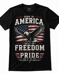 Patriot Apparel t-shirt for men 4th of July USA flag eagle graphic black