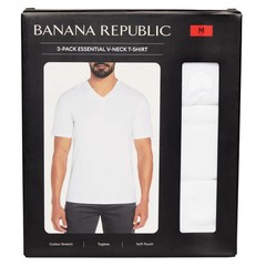 Banana Republic Men’s V-Neck T-Shirts 3-Pack – Soft Cotton Stretch, Sizes S-XXL