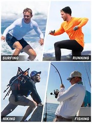 UPF50+ Men’s Long Sleeve Shirts Sun Block Quick Dry Workout Hiking Fishing Shirt