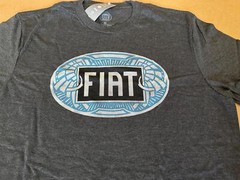 Men’s Fiat Vintage Badge Graphic Short Sleeve Tagless T-Shirt in Heather Grey