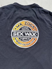 Men’s Mr Zogs Sex Wax Black Spell-Out Logo L Beach Surf Sand Waves Gnar Ocean