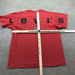 Vintage Levi’s Shirt Mens Large Red 501 Back Strauss Spell Out Graphic
