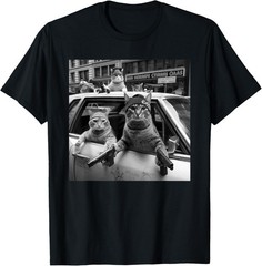 Funny Gangster Cats Street Design Funny Gangster Cat Unisex T-Shirt