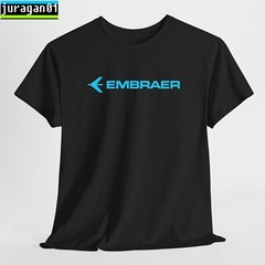 Embraer Aircraft Logo Black/Navy/Sport Grey/White/Red T-Shirt S-5XL