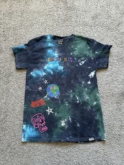 Broken Promises Emotional Graphic Logo Tie-Dye Tee Crew Neck Short Sleeve S