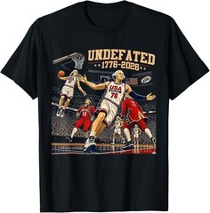 Undefeated 1776-2026 250 Years Basketball 4th of July Unisex T-Shirt