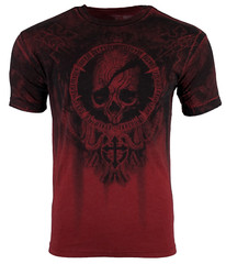 Xtreme Couture Affliction Men’s T-Shirt SHADOW WALKER Red Biker Skull S-5XL