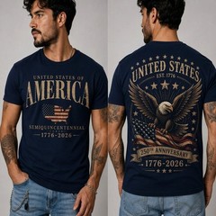 America 250th Anniversary Eagle Patriotic USA 1776-2026 Military Geen T-Shirt