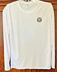 Wibledon White UPF50, Moisture-Wicking 3.8oz 100% Poly “LS” T’s – Limited Run