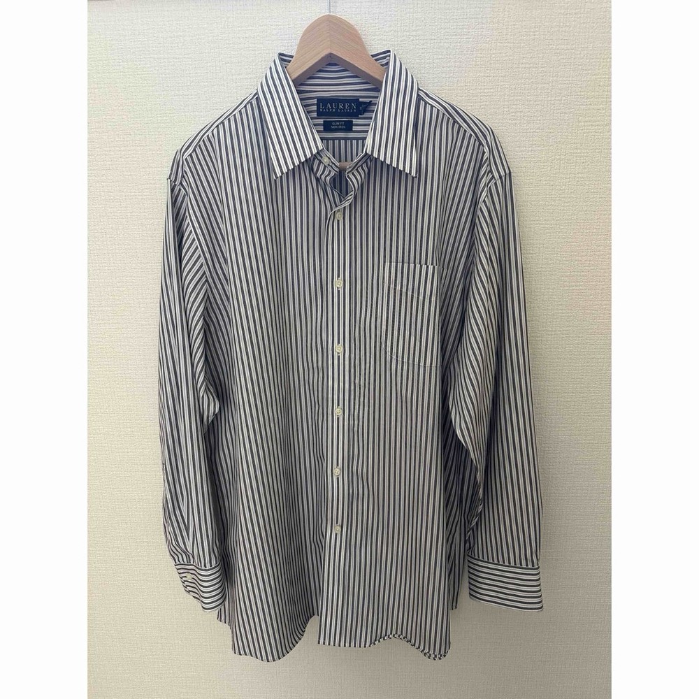 Lauren Ralph Lauren Slim Fit Dress Shirt 2XL Stripe Non-Iron Japan