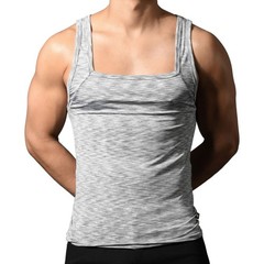 Andrew Christian Vibe Square Neck Tank Grey Large