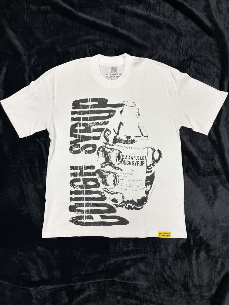 White Warning T-Shirt That’s a Awful Lot of Cough Syrup, Size M