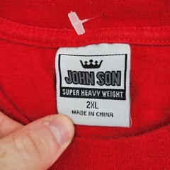 John Son Super Heavy Weight Shirt Mens 2XL XXL VTG Red Short Sleeve