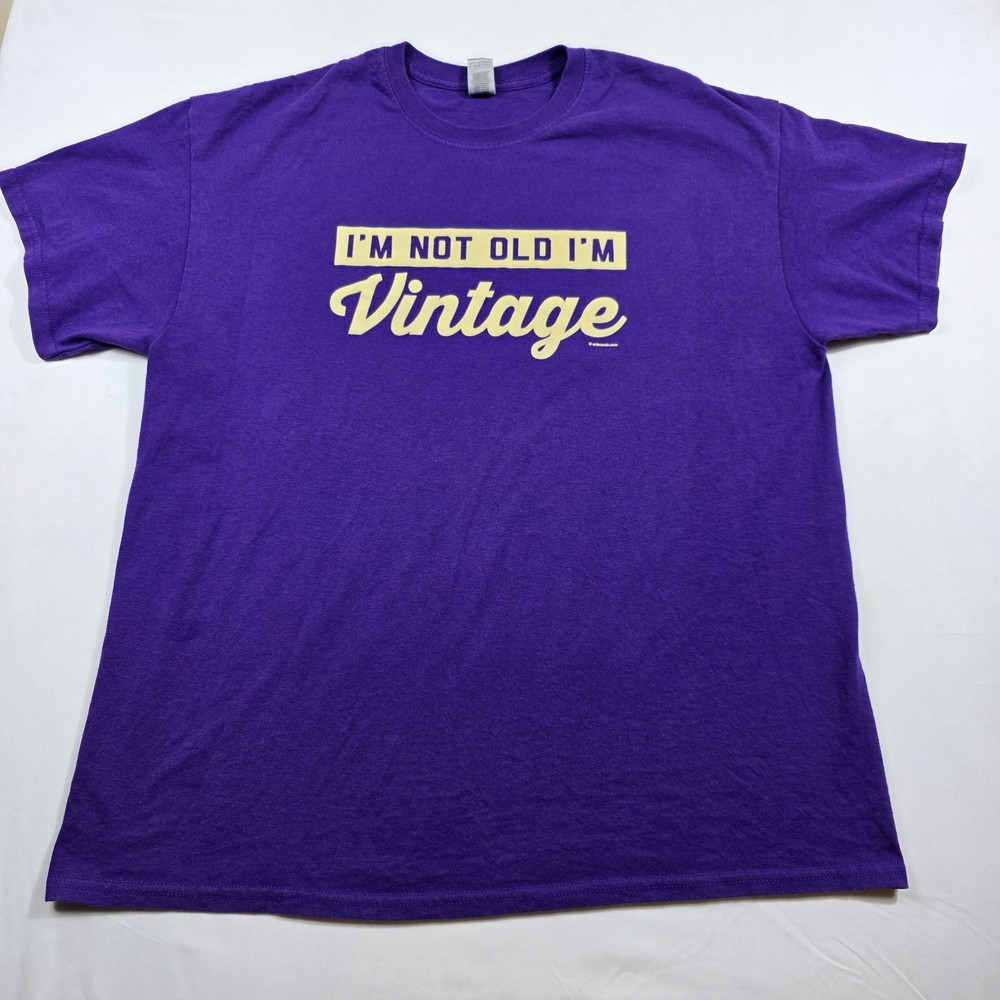 Gildan Dryblend Size XL I’m Not Old I’m Vintage Funny T-Shirt Purple