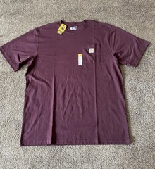 Carhartt Men’s Burgundy Loose Fit Pocket T-Shirt Size XL