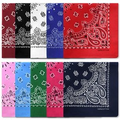 10PCS Mixed Color Paisley 22X22 Inchs Denim Bandana Set – Unisex, 100 Cotton …