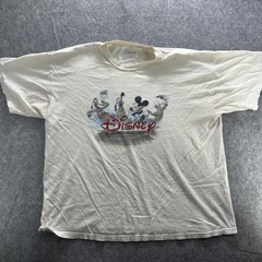 Disney Shirt Mens 2XL White Mickey Mouse Goofy Pluto Donald Graphic Cartoon