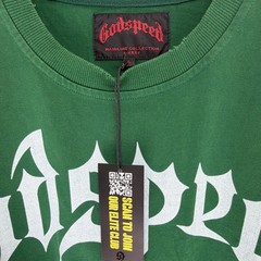 Godspeed Mainline Collection Green Skull Graphic Crew Neck Tee, L