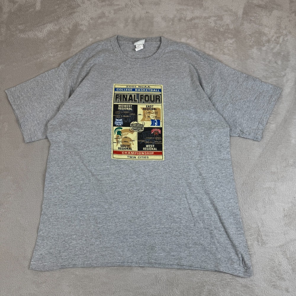Vintage Lee 2001 NCAA College Basketball Final Four Shirt Mens XL Gray Preowned