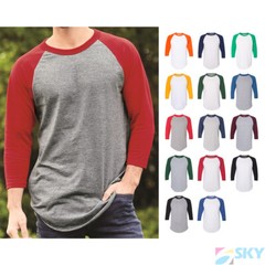Raglan 3/4 Sleeve Baseball Men’s Plain Tee Jersey Team Sports T-Shirt NEW 4420