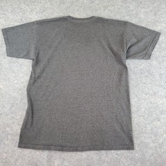 Active Shirt Mens Large Gray Crew Neck Short Sleeve Graphic Stretch Pullover