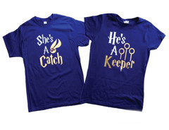 Couples Matching Shirts, She’s A Catch, He’s A Keeper, Harry Potter World Tees