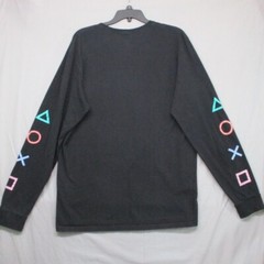 PlayStation Graphic Print Logo & Buttons On Sleeve Black Men Size | L