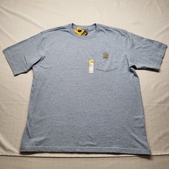 New Carhartt Pocket T shirt Mens Large Loose Fit Blue Short Sleeve Cotton Blend