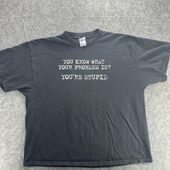 Now And Zen Shirt Mens 2XL Black Funny Graphic Tee You’re Stupid Slogan Humor