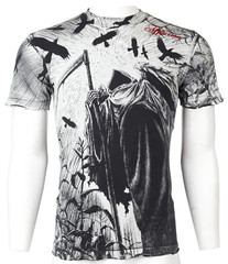 AFFLICTION Men’s Short Sleeve T-Shirt CORN REAPER White tattoo Biker S-4XL