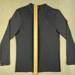 G-Star Raw Henley Shirt Mens XXL Blue Long Sleeve Knit Pattern Logo Buttons