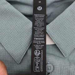 Lululemon Shirt Men M Airing Easy CRBU Preppy Career Ripstop Minimalist LM3DK7S